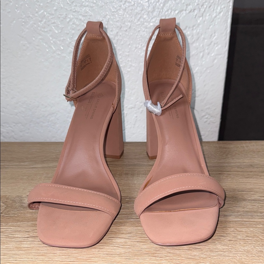 Call It Spring Blush Block Heel Sandals